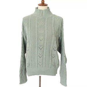 Outback Red Seafoam Green Mock Pullover Sweater M-L